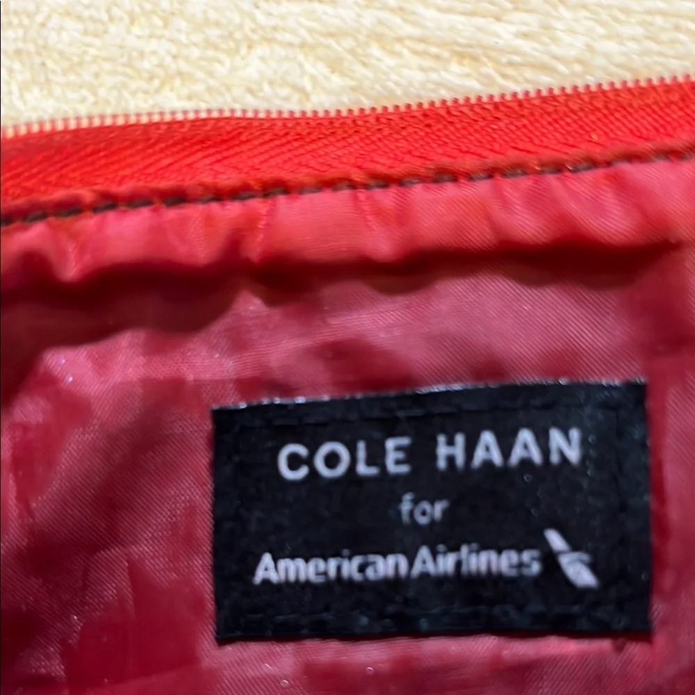 🖤 Cole Haan for American Airlines Black & Red Cosmetic Bag Travel Pouch ✈️